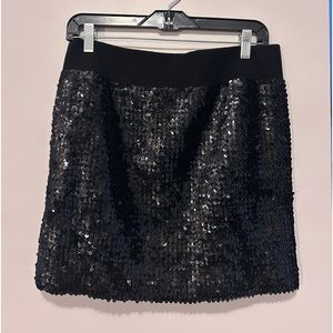 Black Sequin Stretchy Skirt
